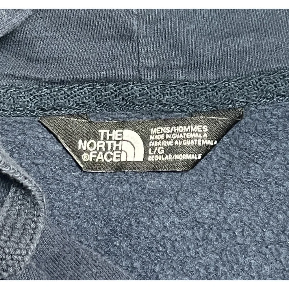 The North Face Pullover Hoodie Mens Navy Blue Logo Graphic Sweatshirt Sz Large